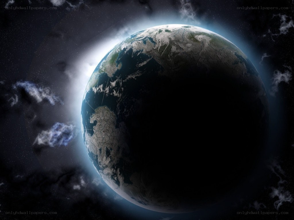 Earth from space at dawn