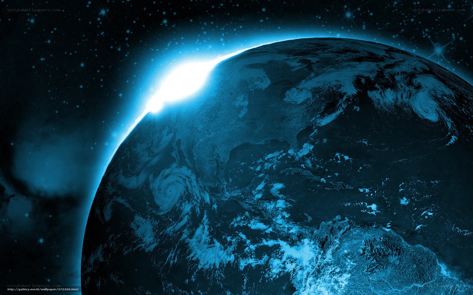 Earth from space at dawn