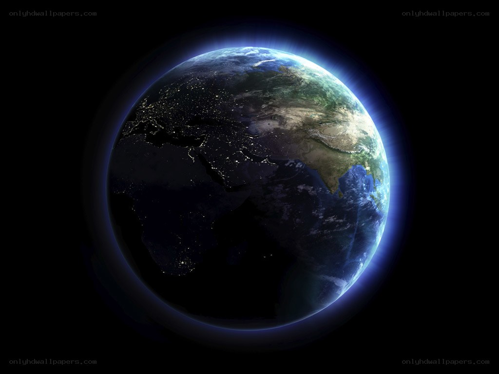 Earth from space at night