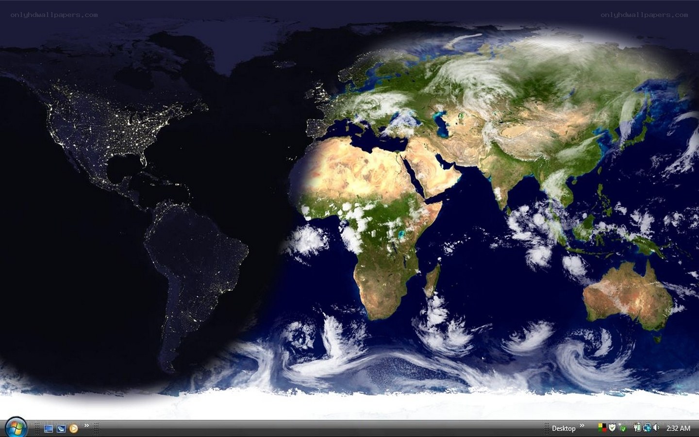Earth from space at night