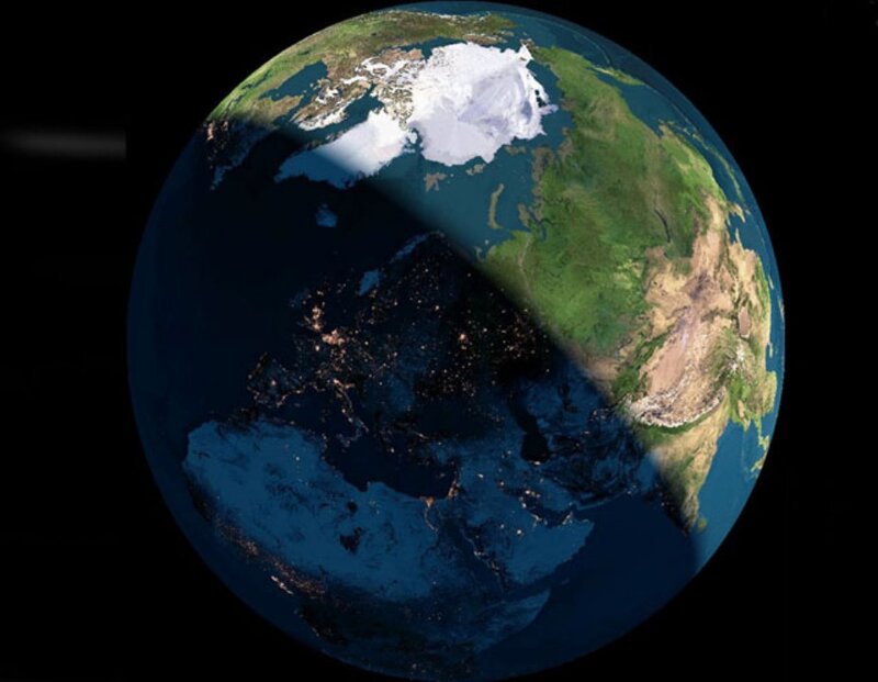 Earth from space at night