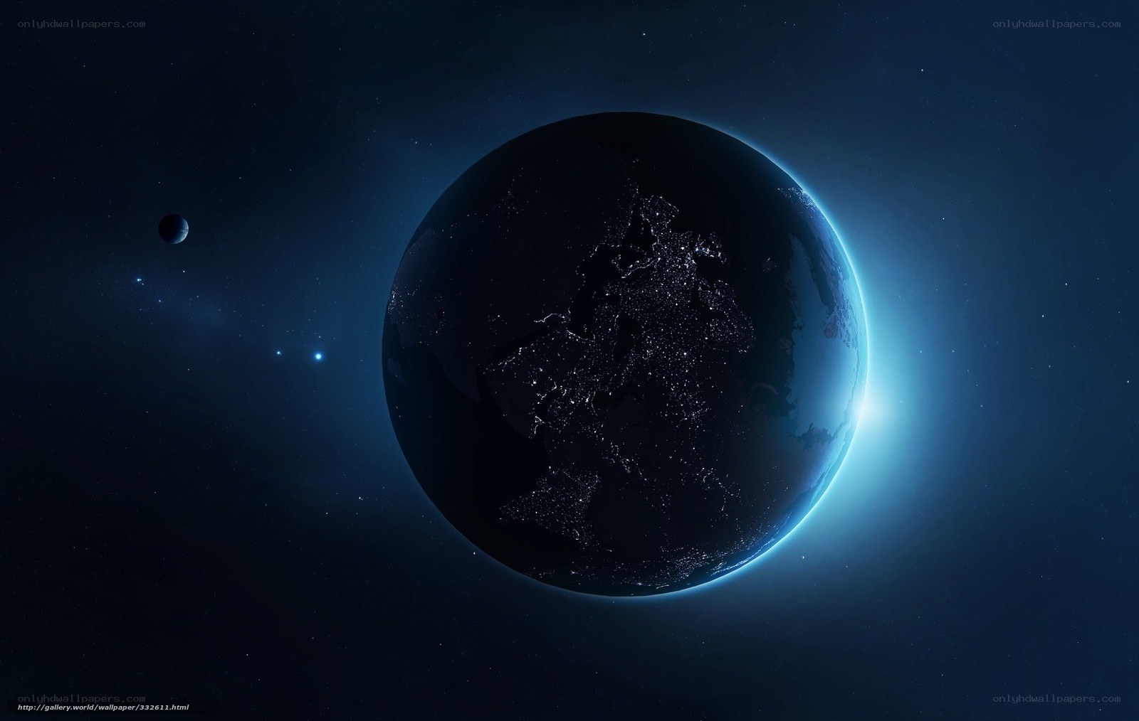Earth from space at night