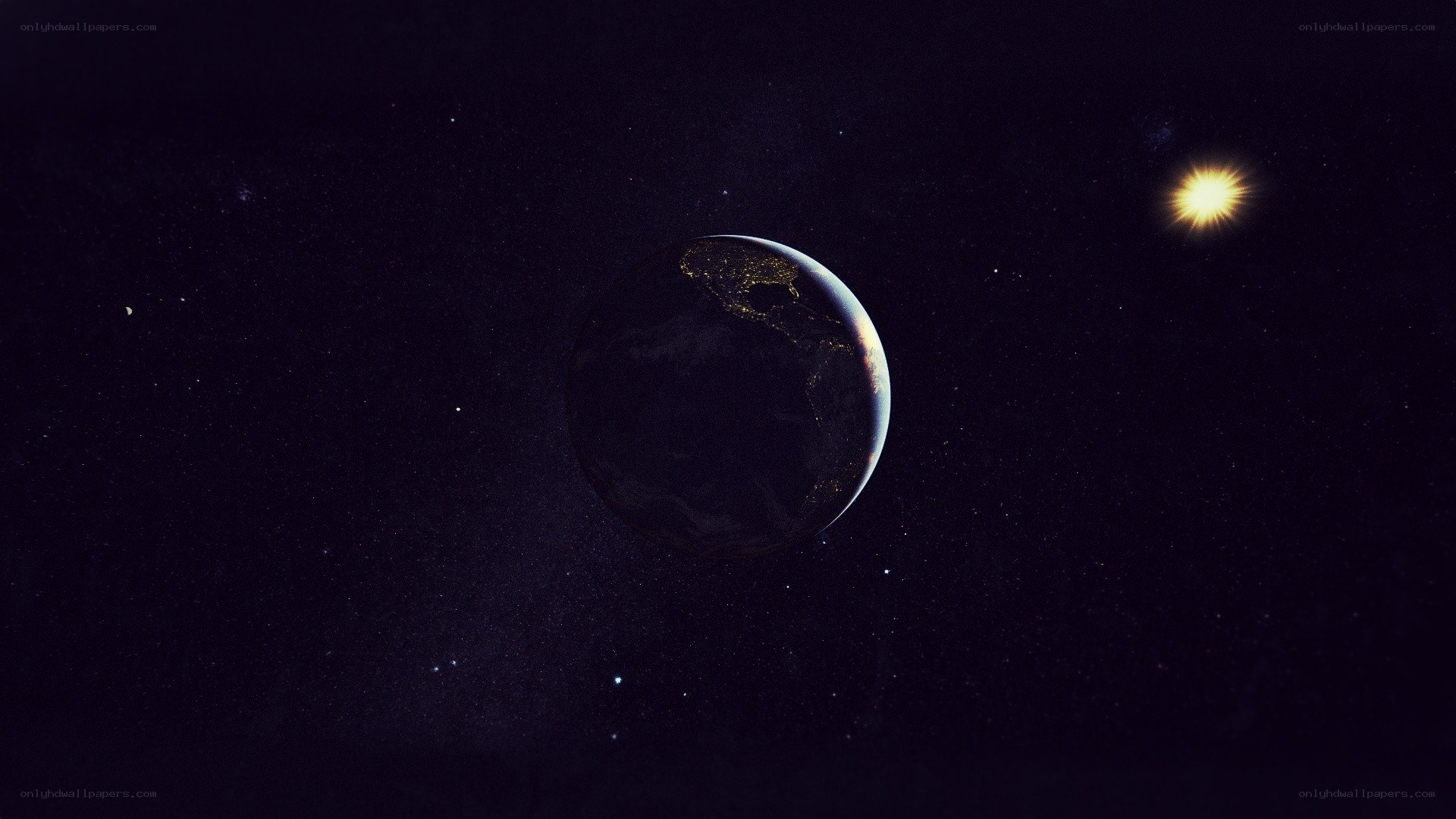 Earth from space at night