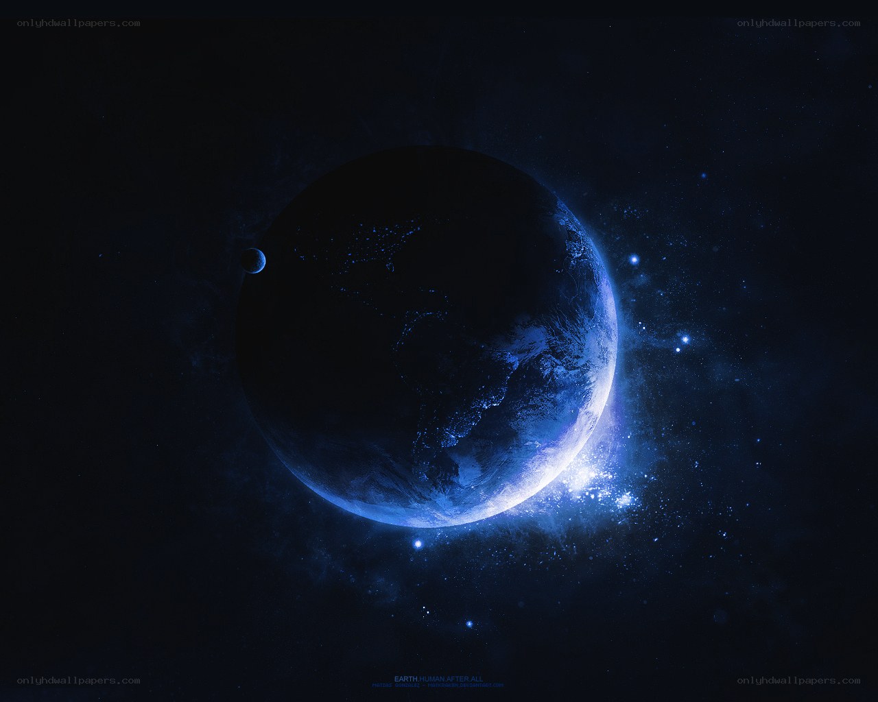 Earth from space at night