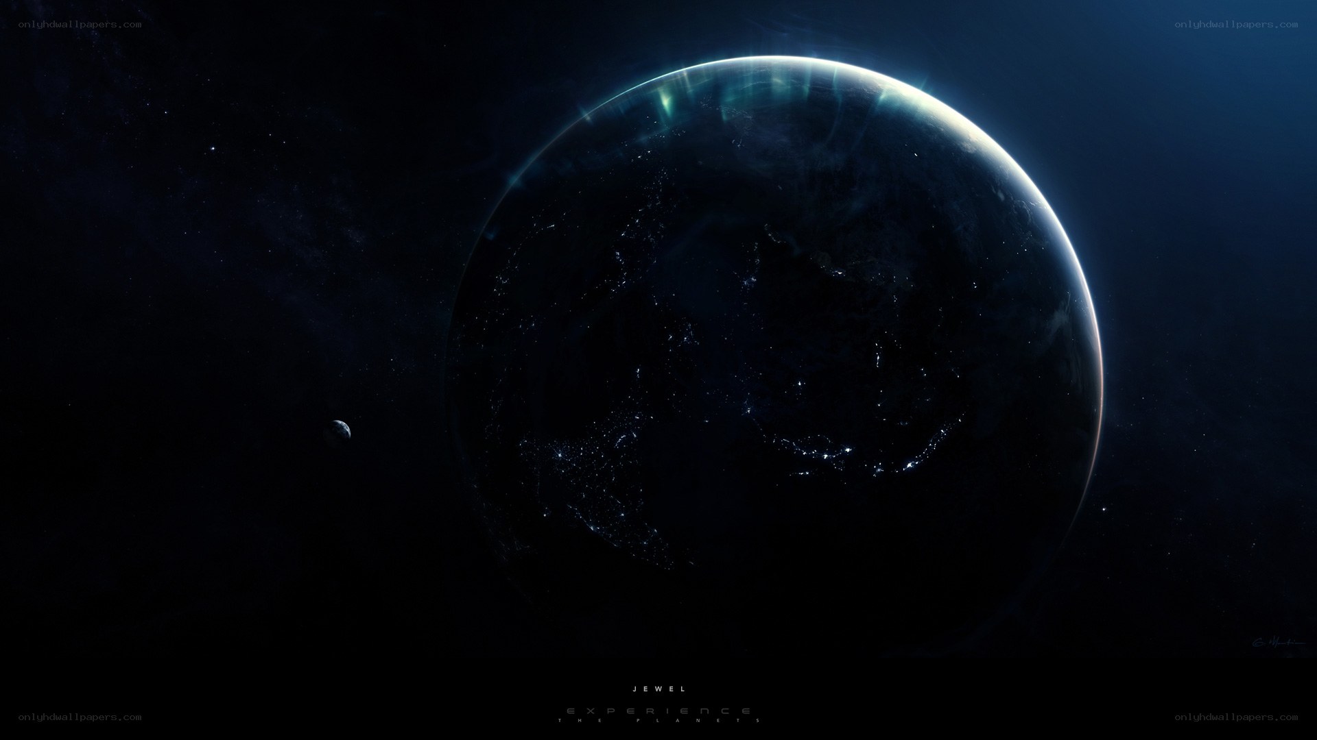 Earth from space at night