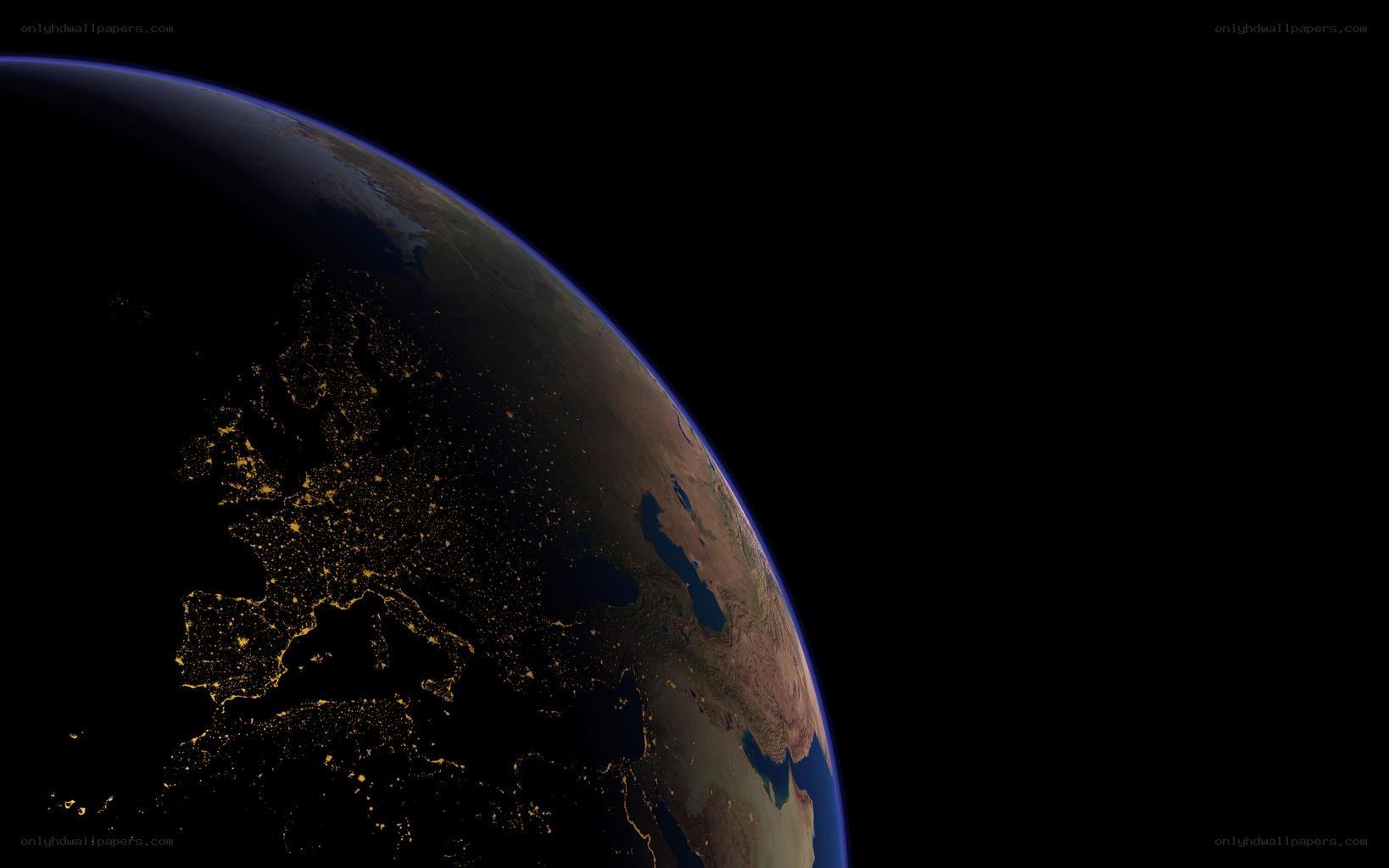 Earth from space at night