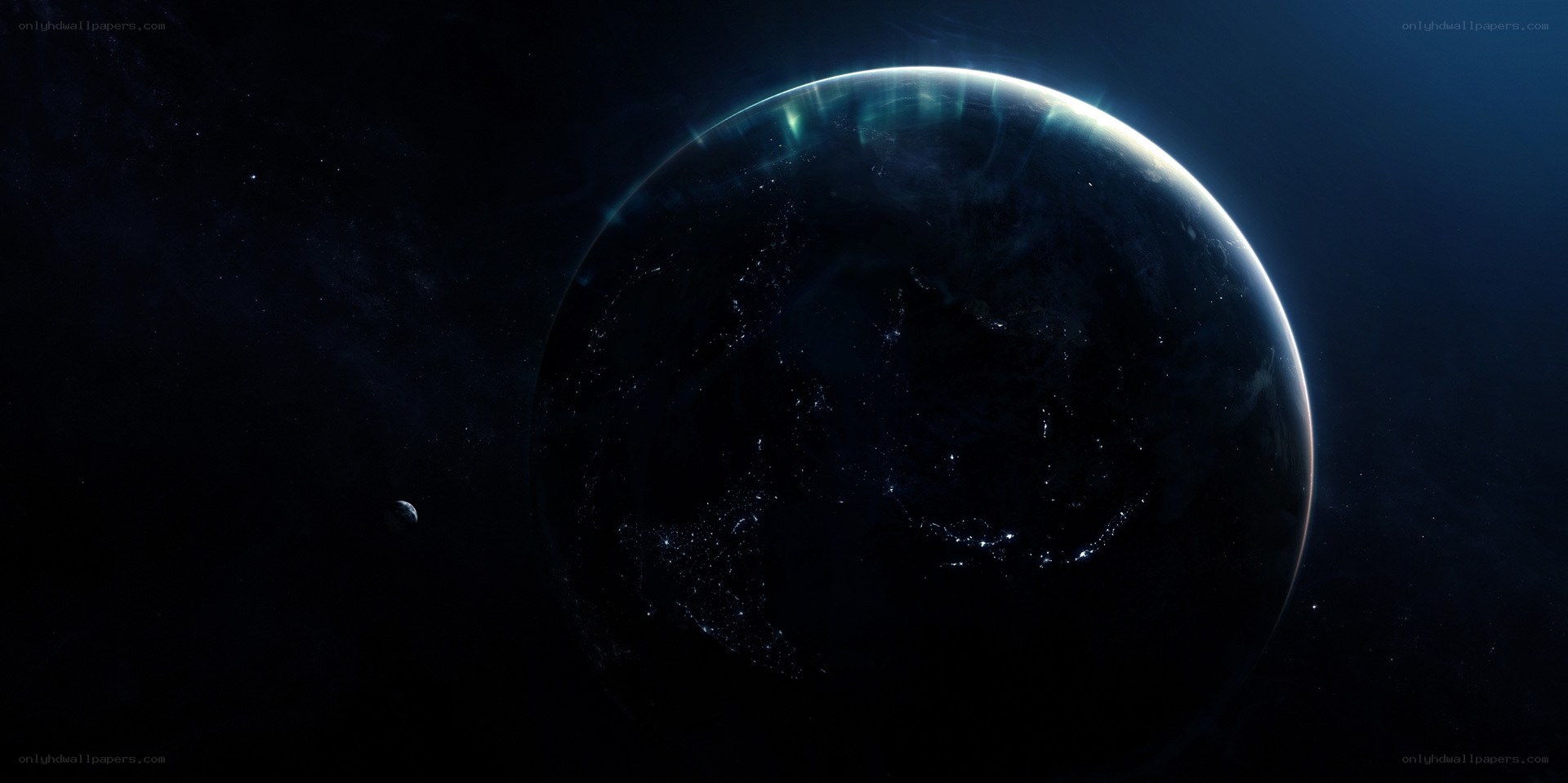 Earth from space at night