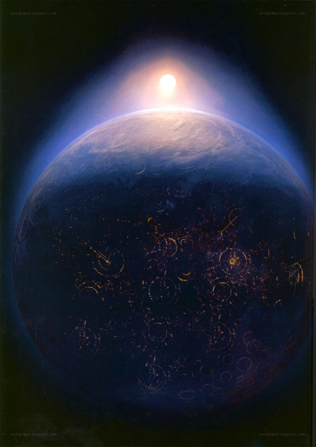 Earth from space at night