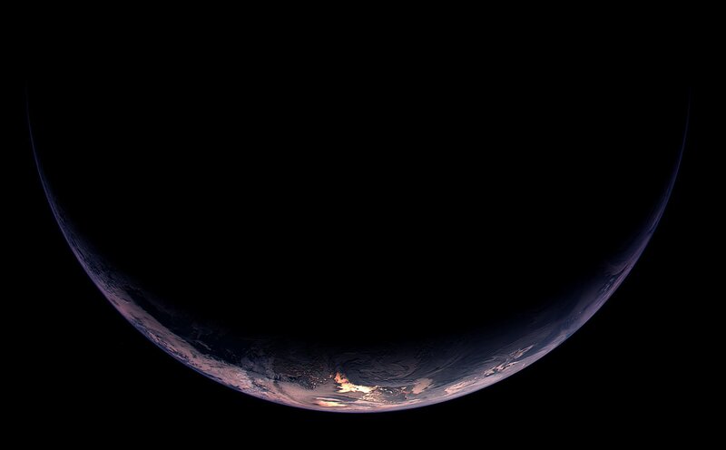 Earth from space at night