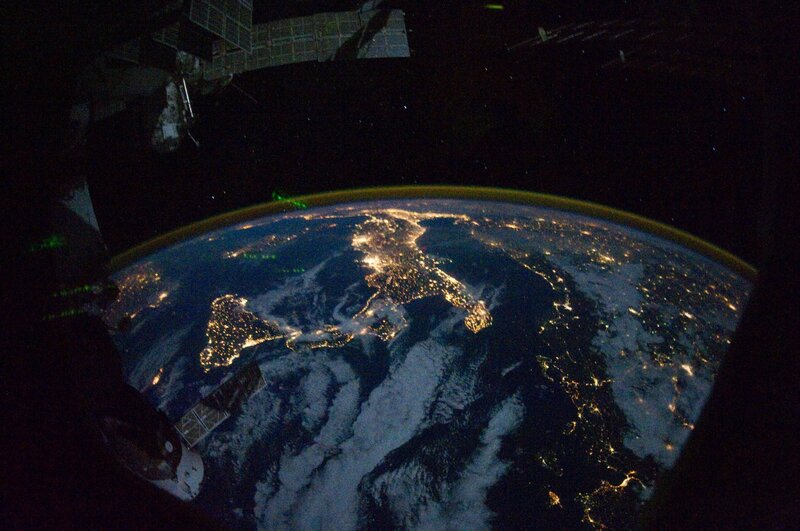Earth from space at night