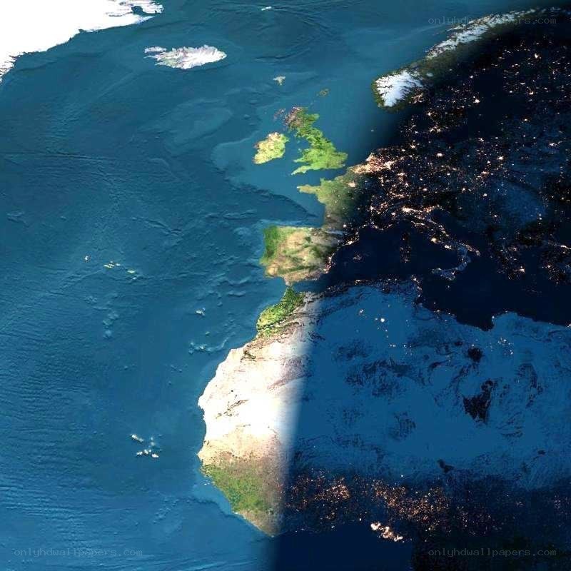 Earth from space at night