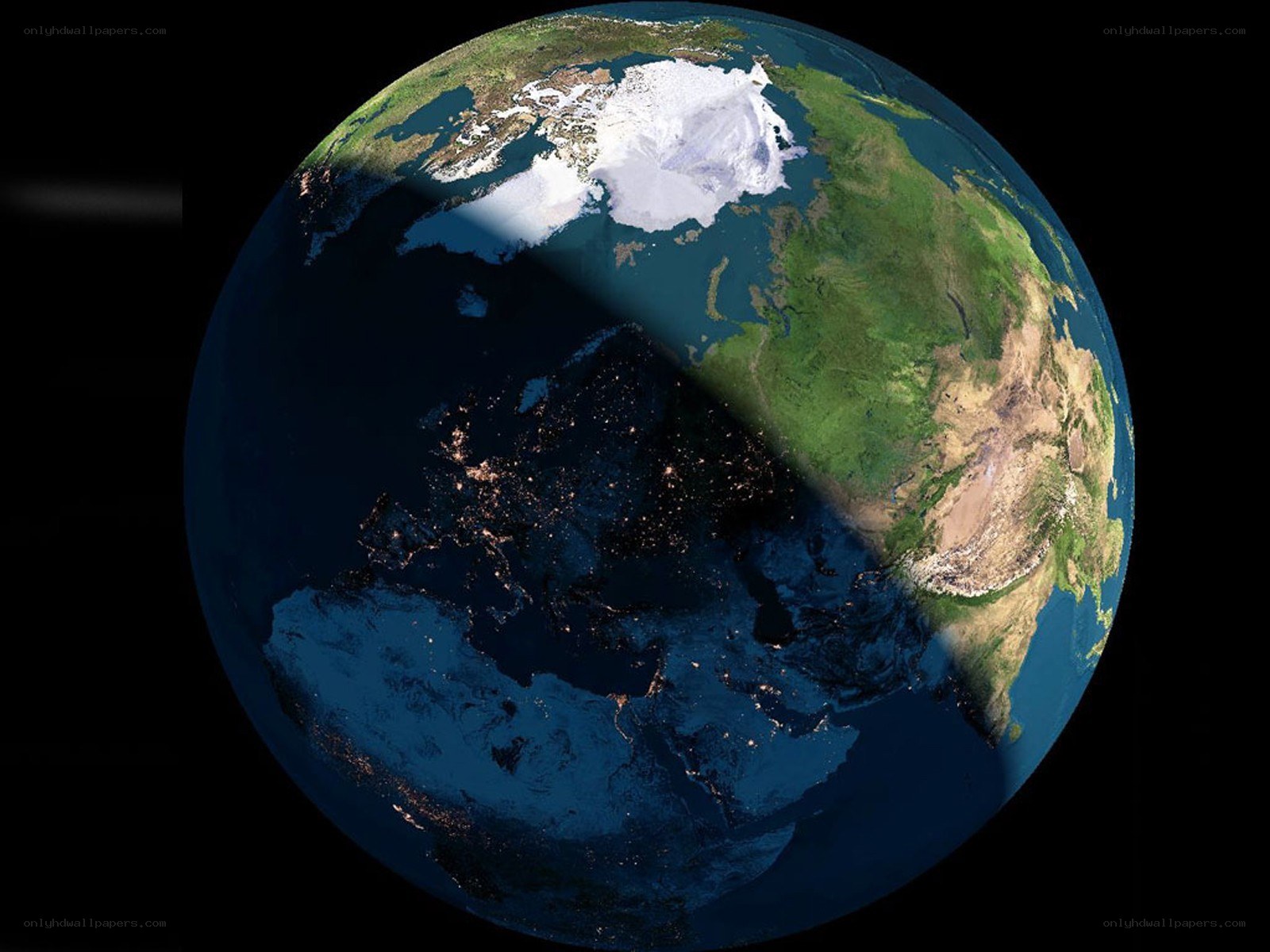 Earth from space at night