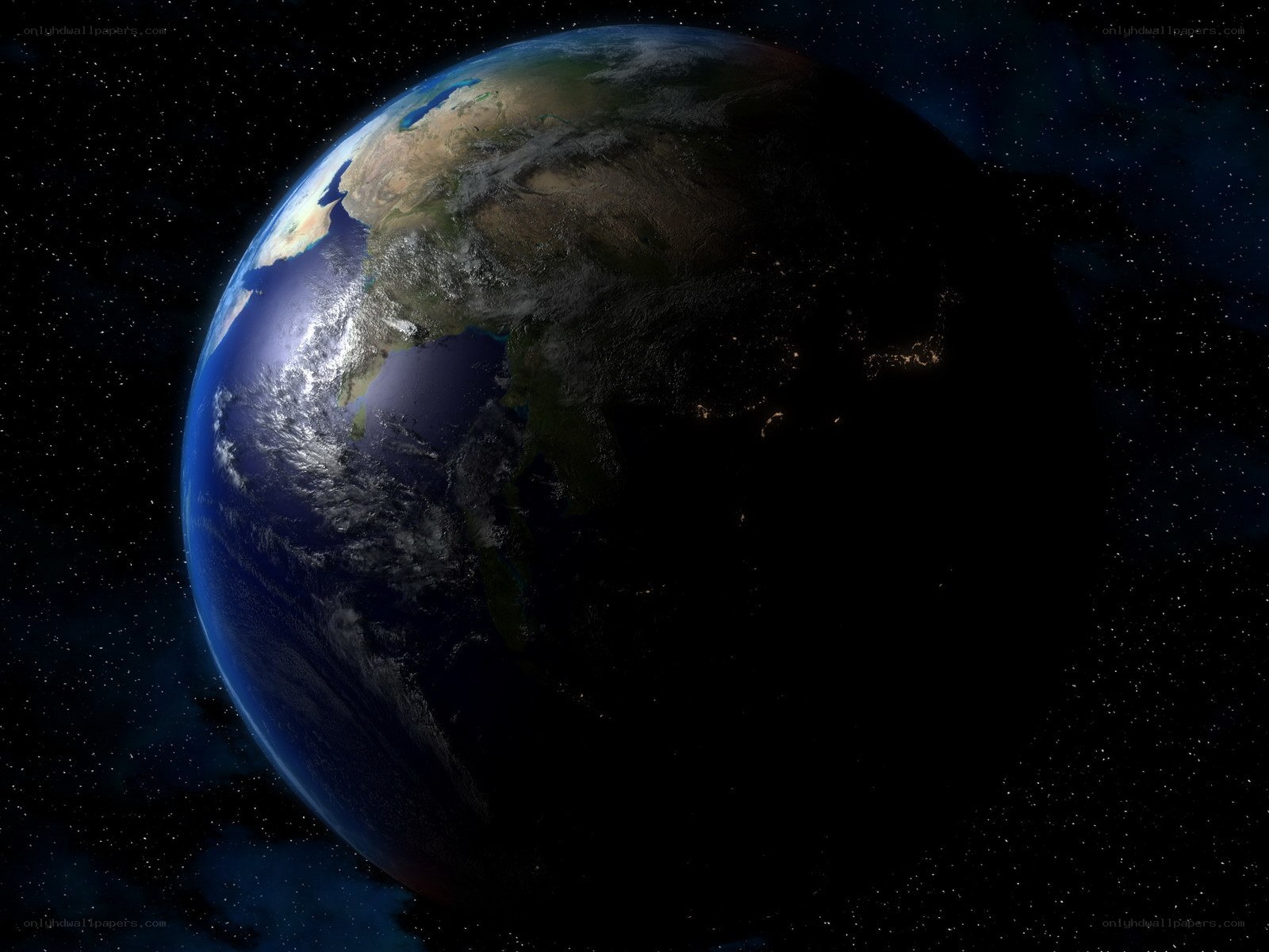 Earth from space at night
