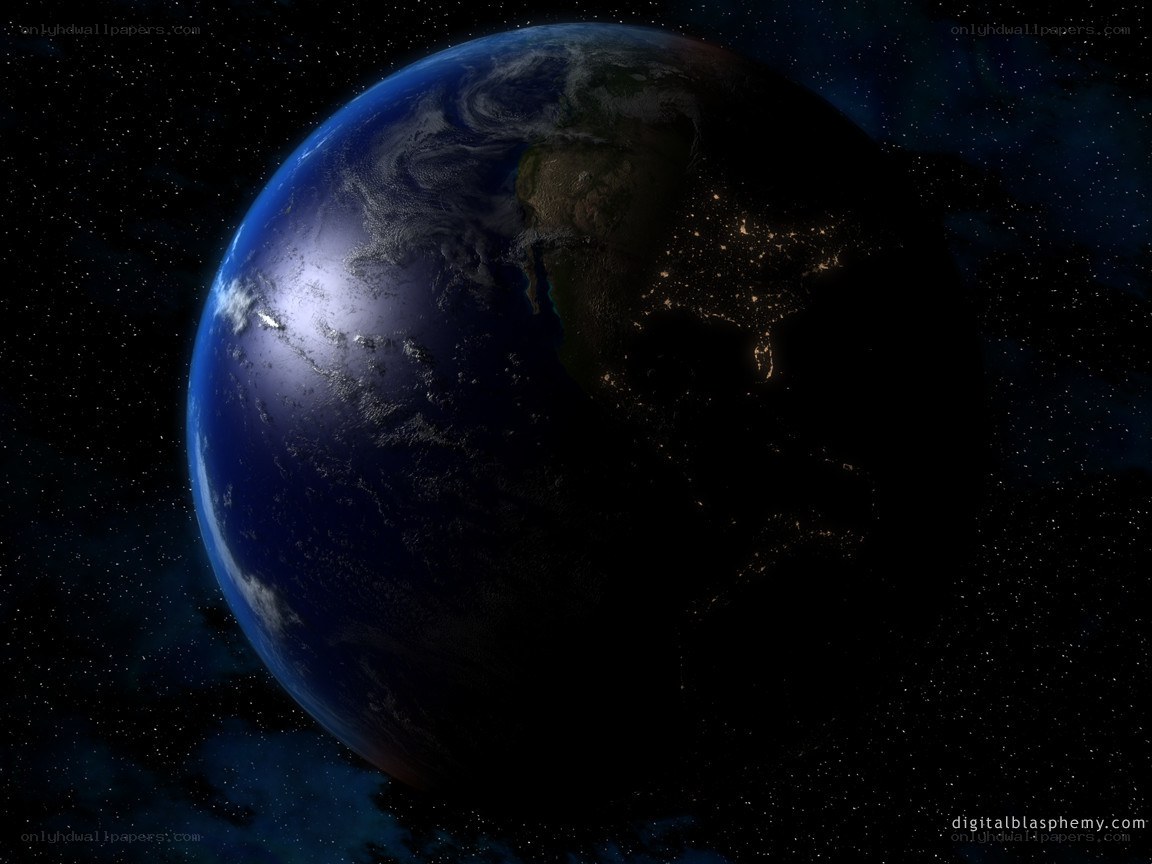 Earth from space at night