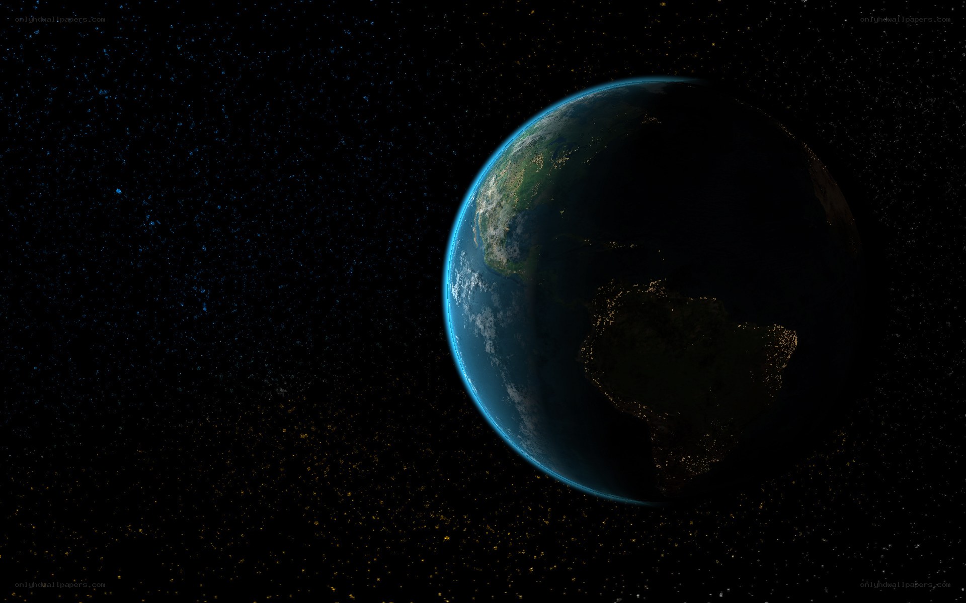 Earth from space at night