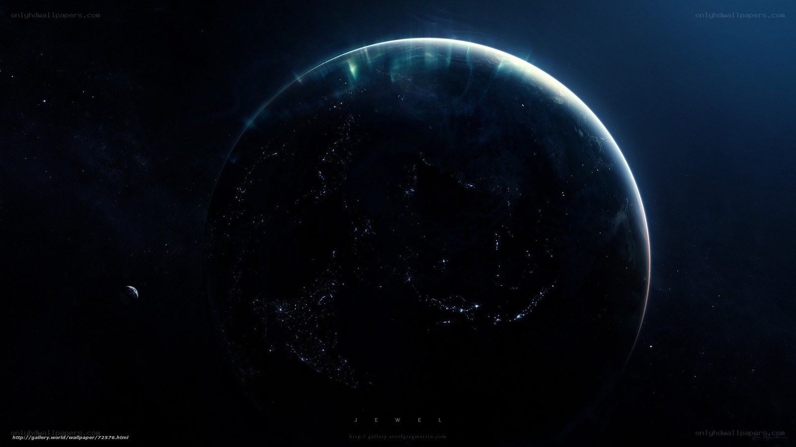 Earth from space at night