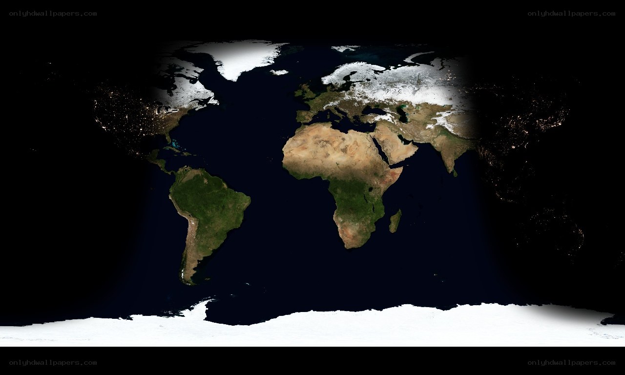 Earth from space at night
