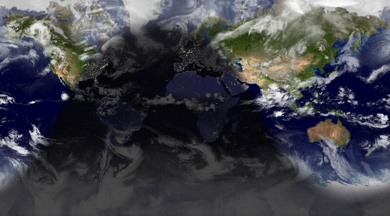 Earth from space at night