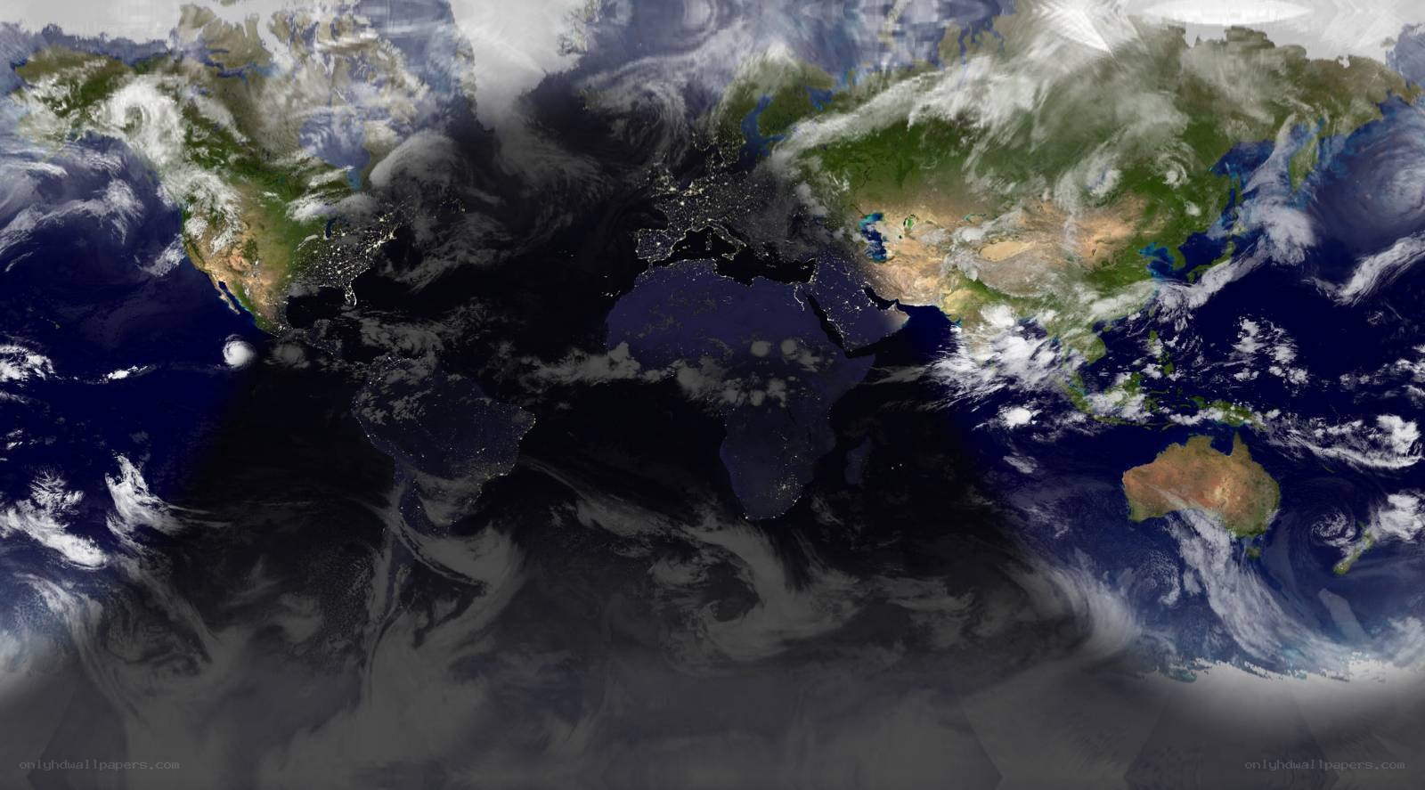 Earth from space at night