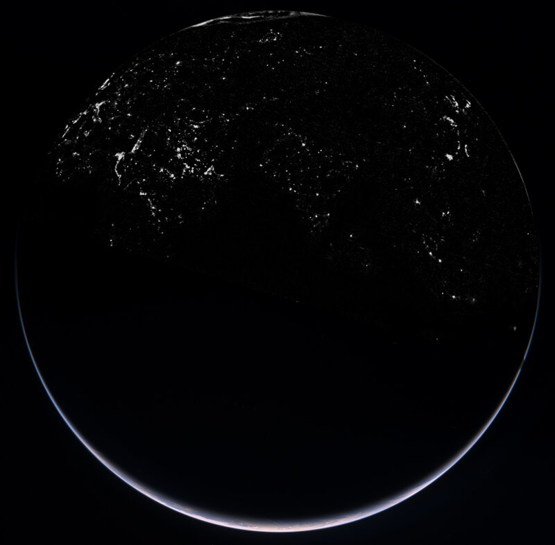 Earth from space at night