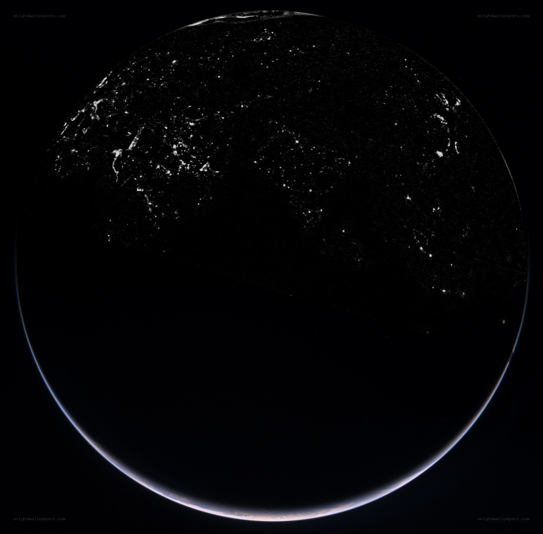 Earth from space at night