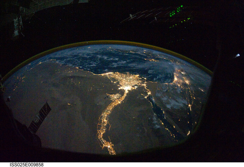 Earth from space at night