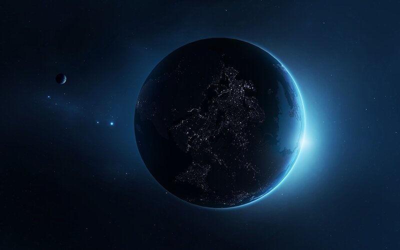 Earth from space at night