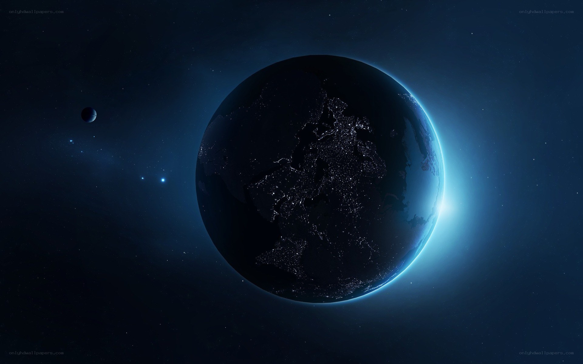 Earth from space at night