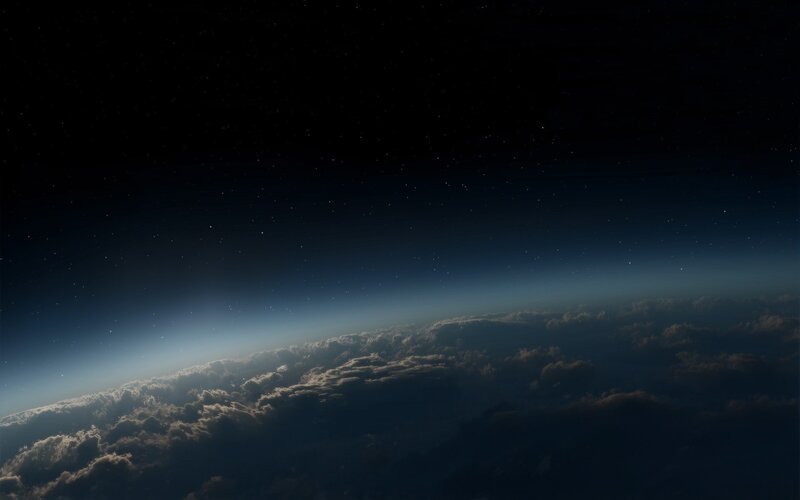 Earth from space at night