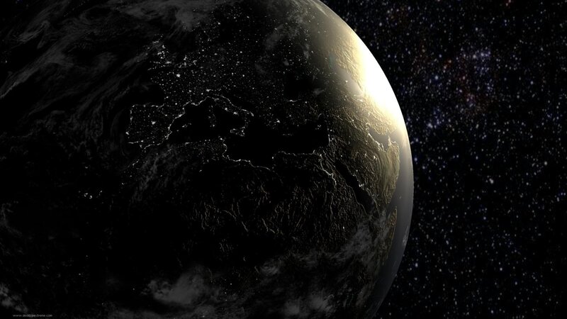 Earth from space at night