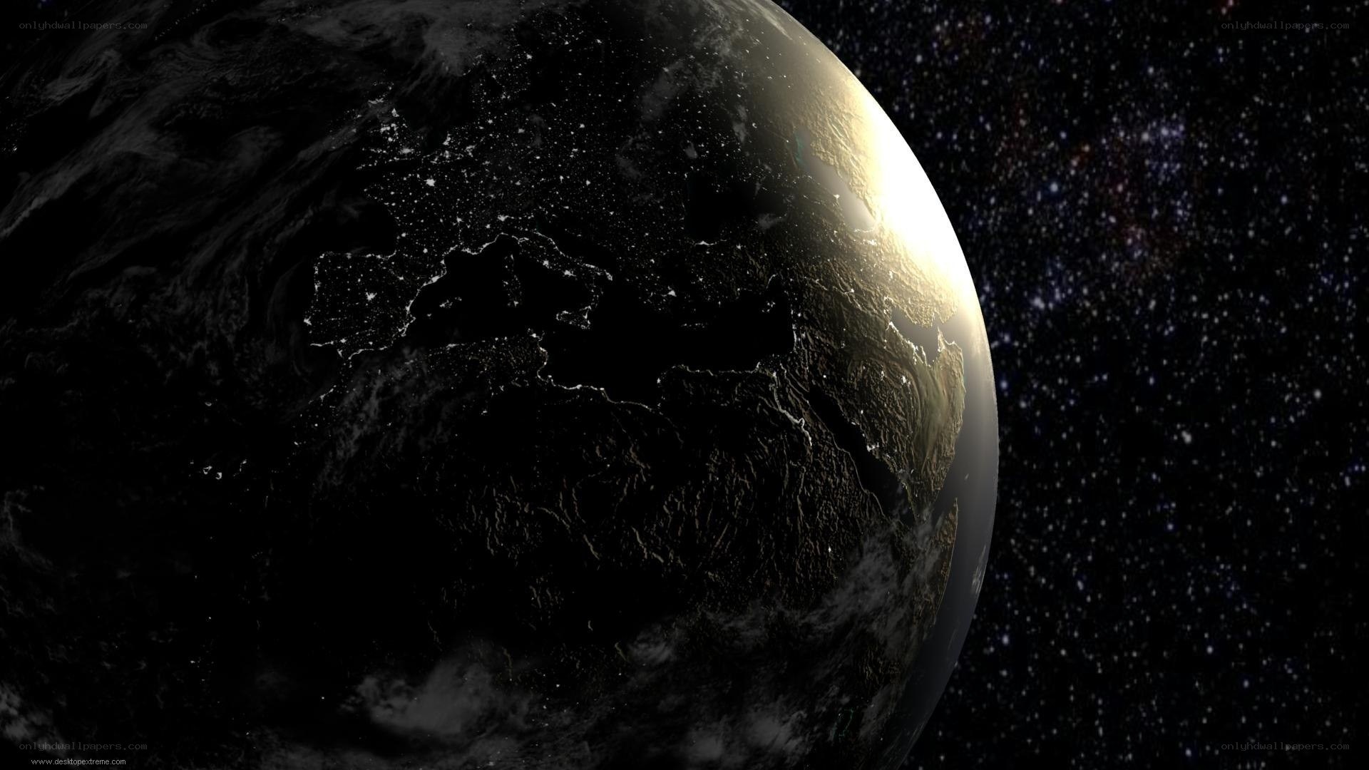 Earth from space at night
