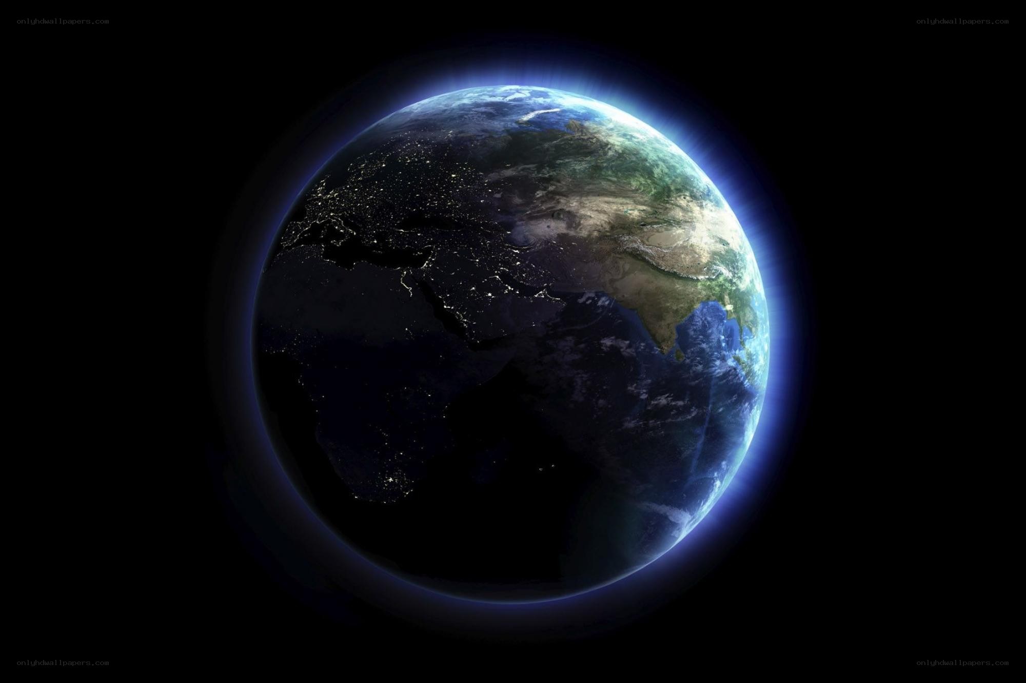 Earth from space at night