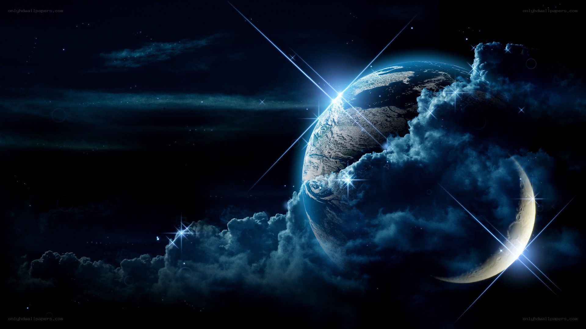 Earth from space at night