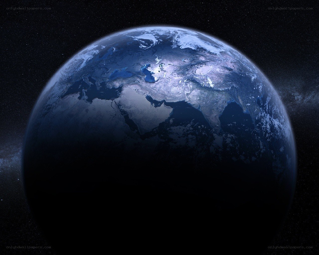 Earth from space at night