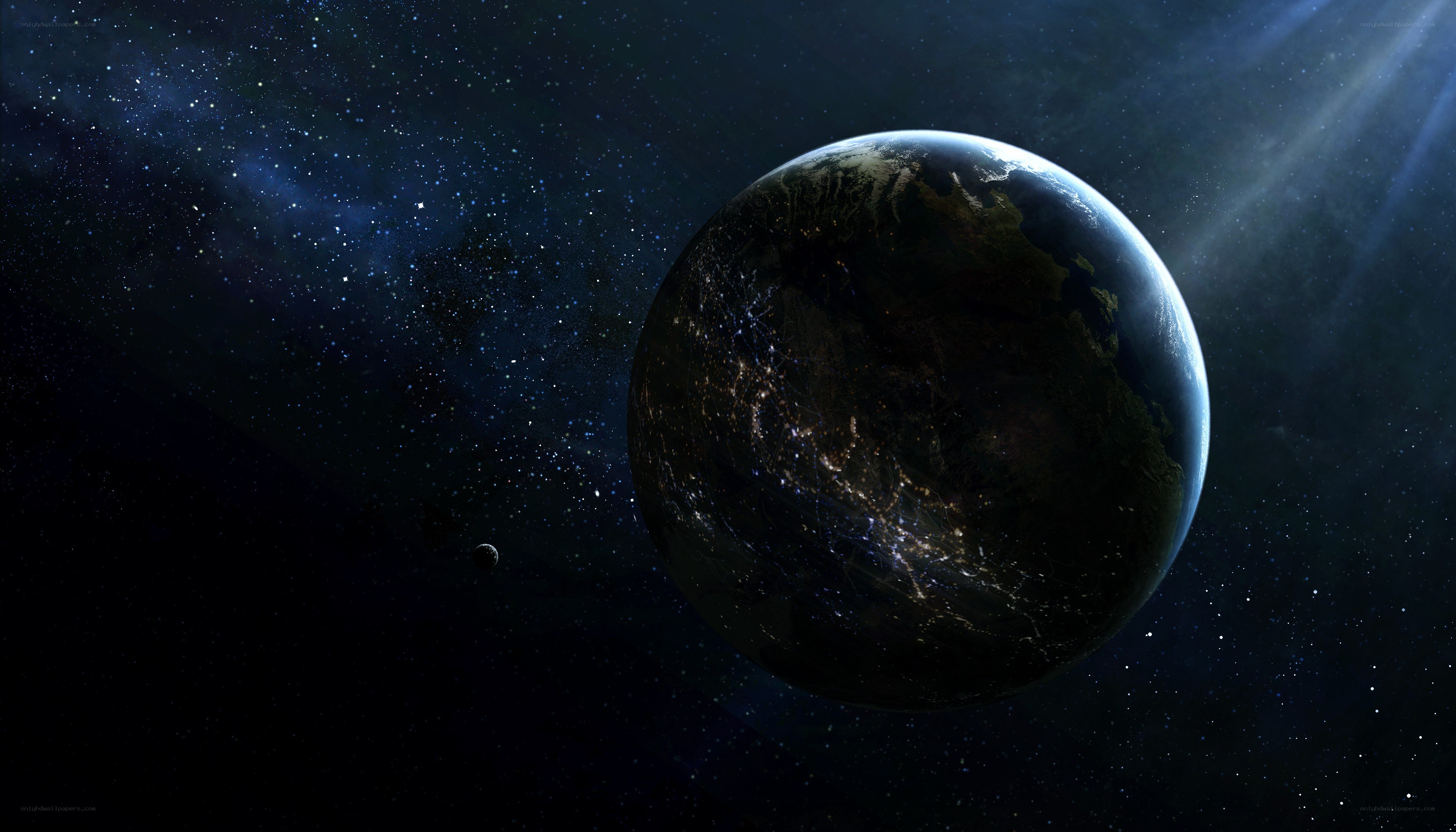 Earth from space at night