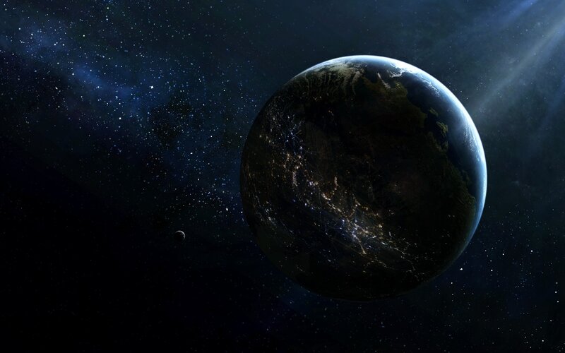 Earth from space at night