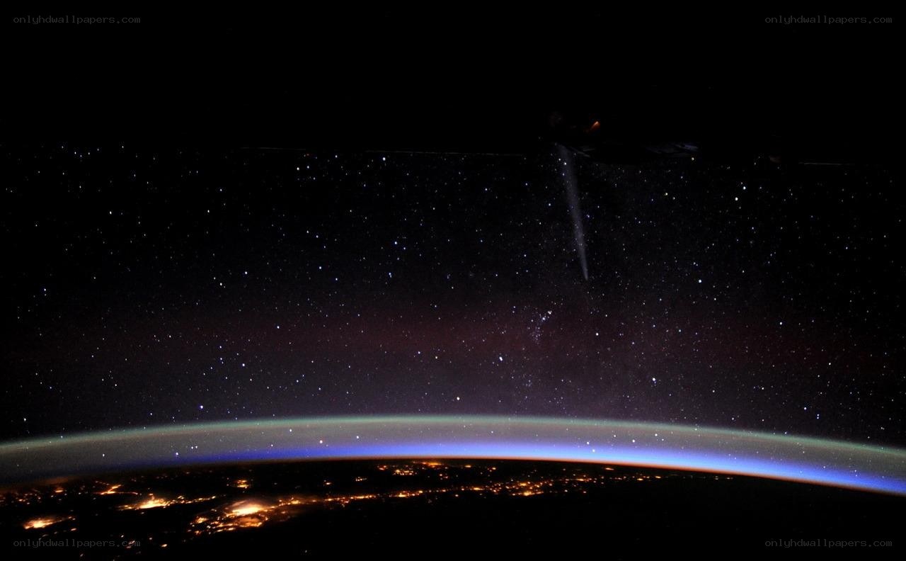 Earth from space at night