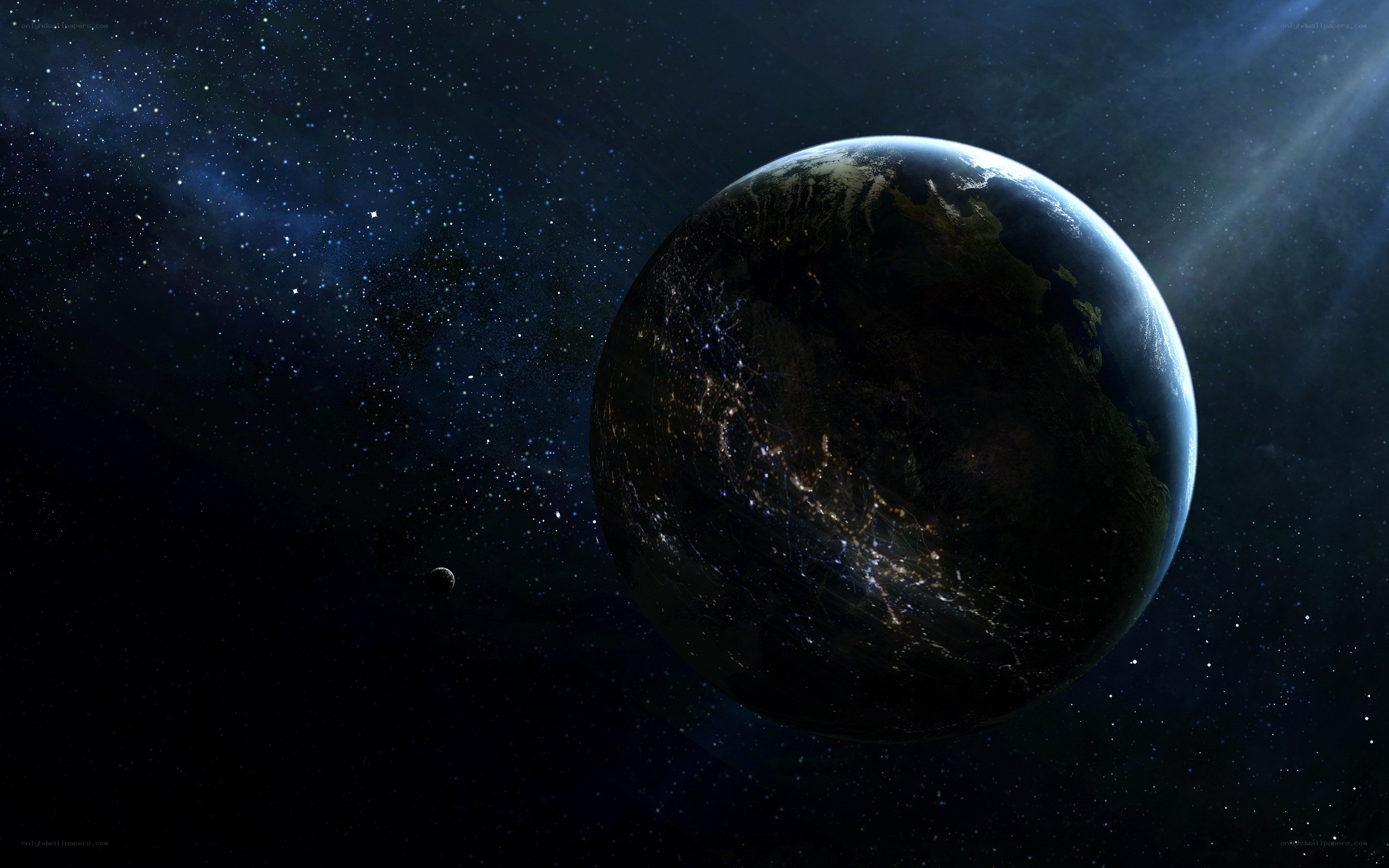 Earth from space at night