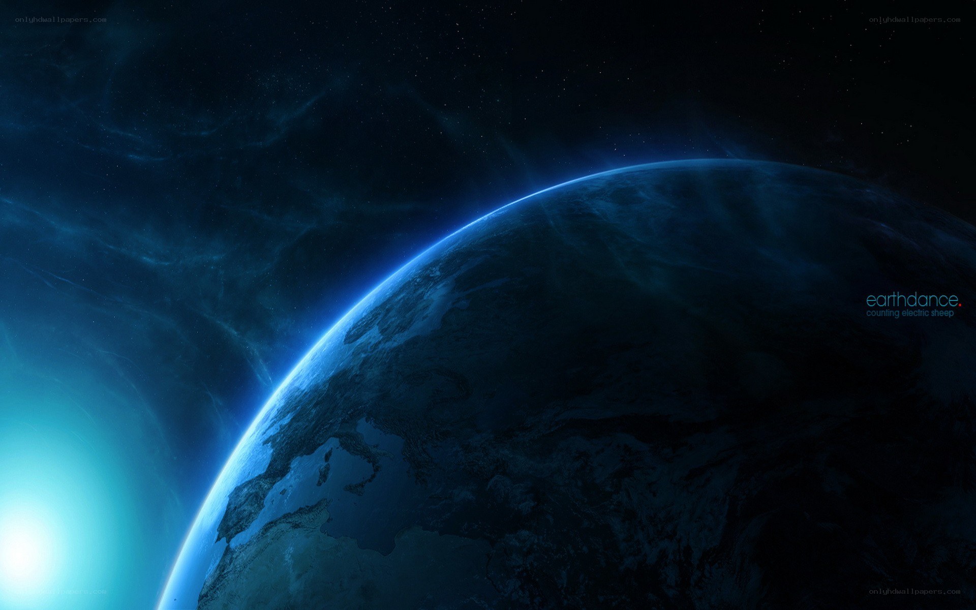 Earth from space at night