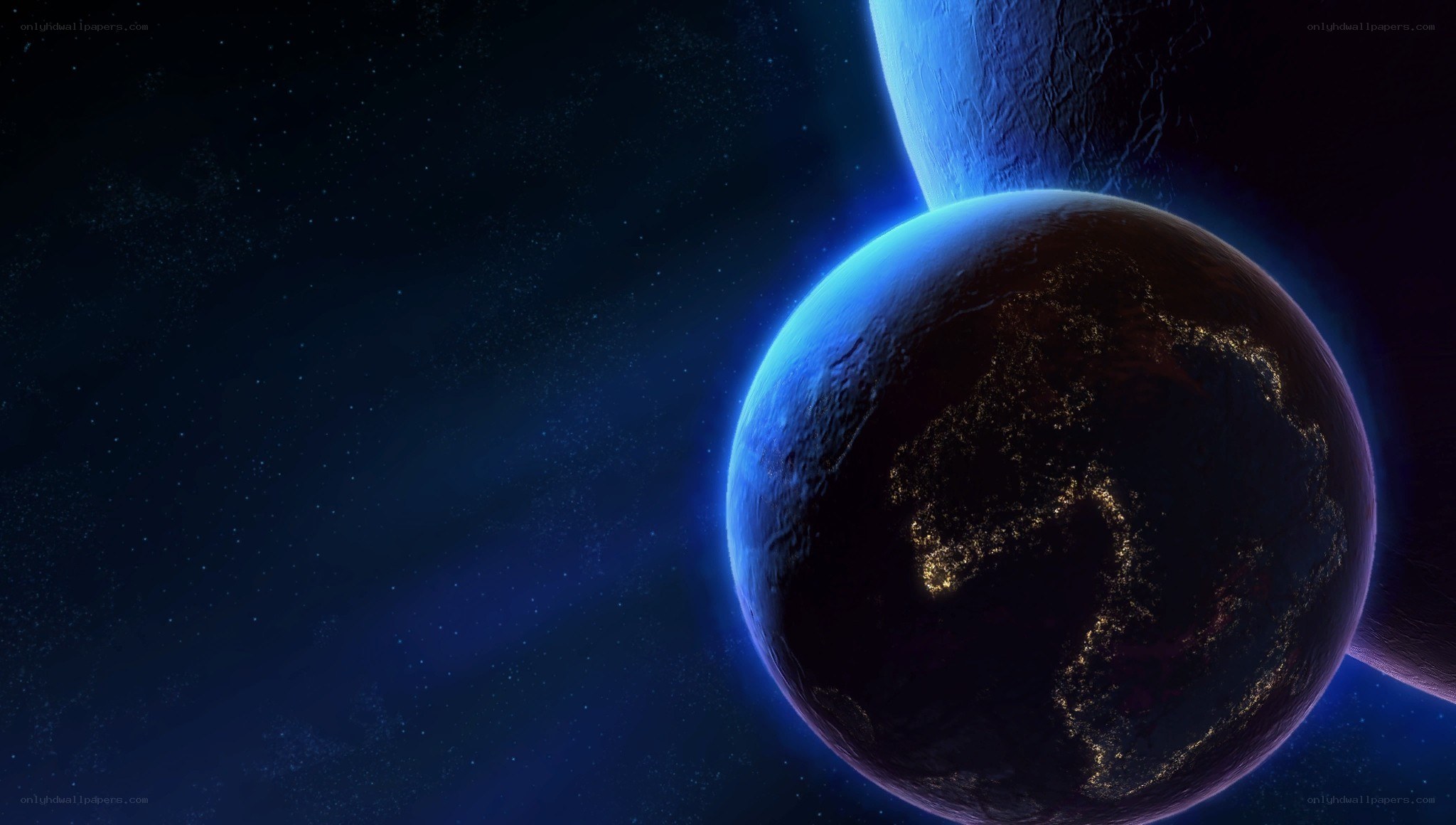 Earth from space at night