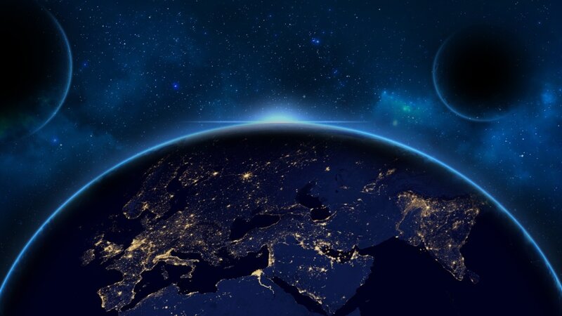 Earth from space at night