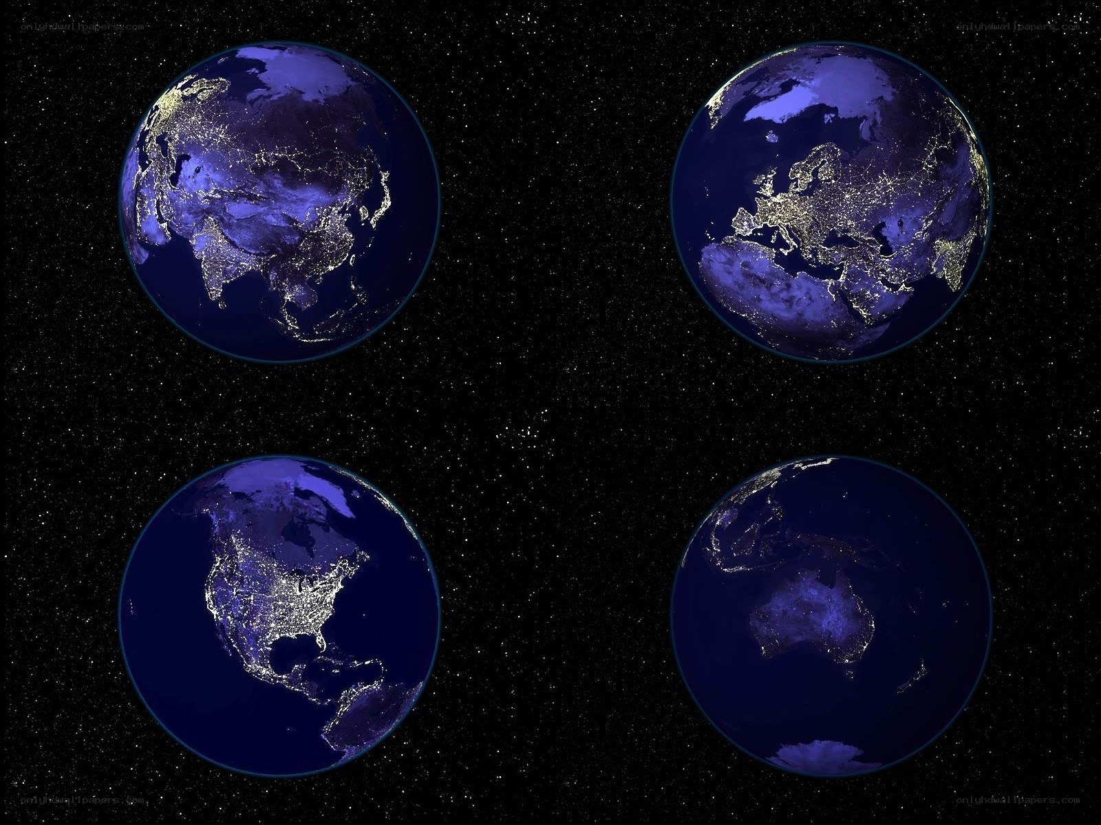 Earth from space at night
