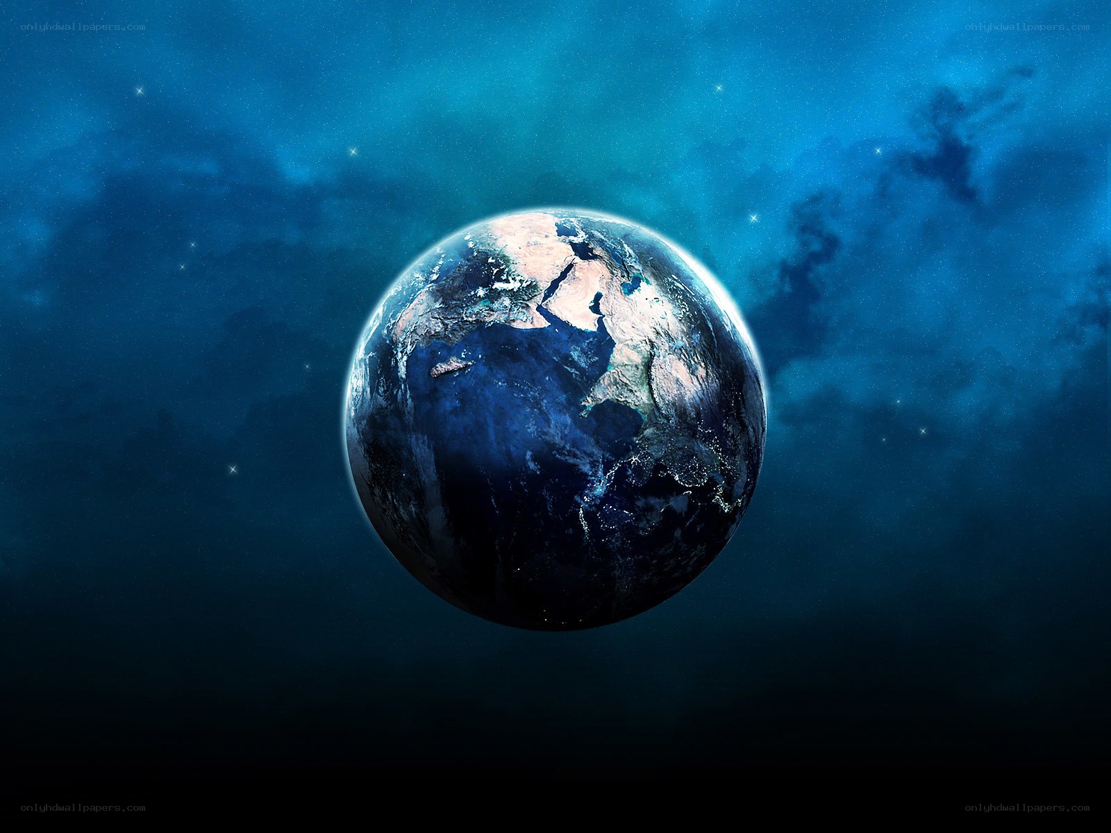 Earth from space at night