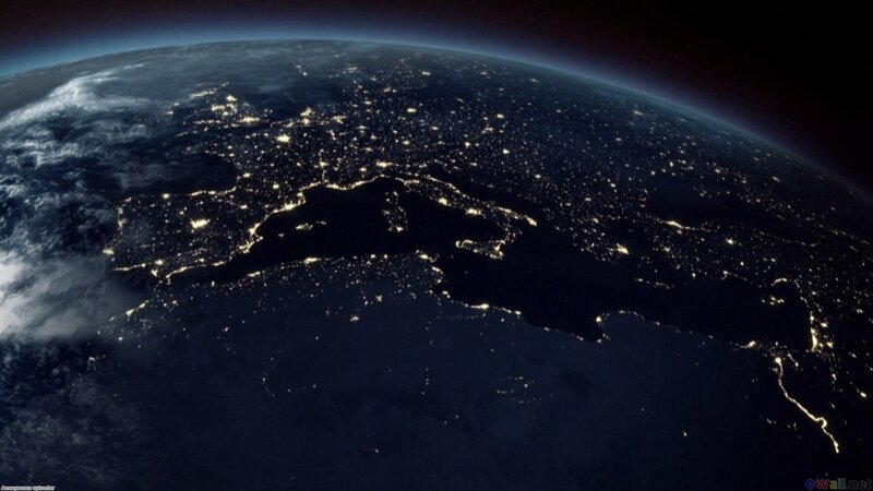 Earth from Space at Night — Black, Dramatic, Photograph