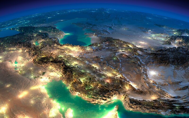 Earth from Space at Night — Blue, Dramatic, 3d Render, City Lights