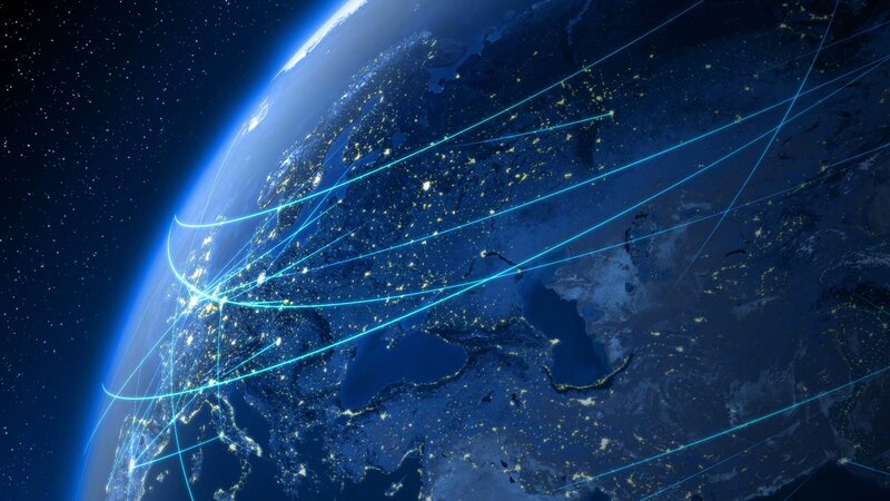 Earth from Space at Night — Blue, Dramatic, 3d Render, Stars