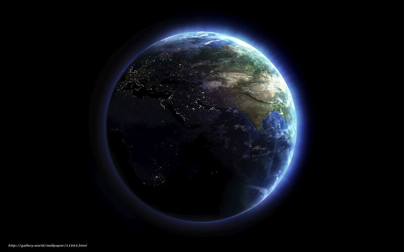 Earth from space at night