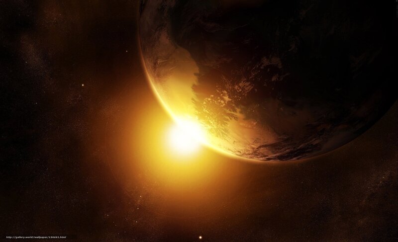 Earth from space at sunrise