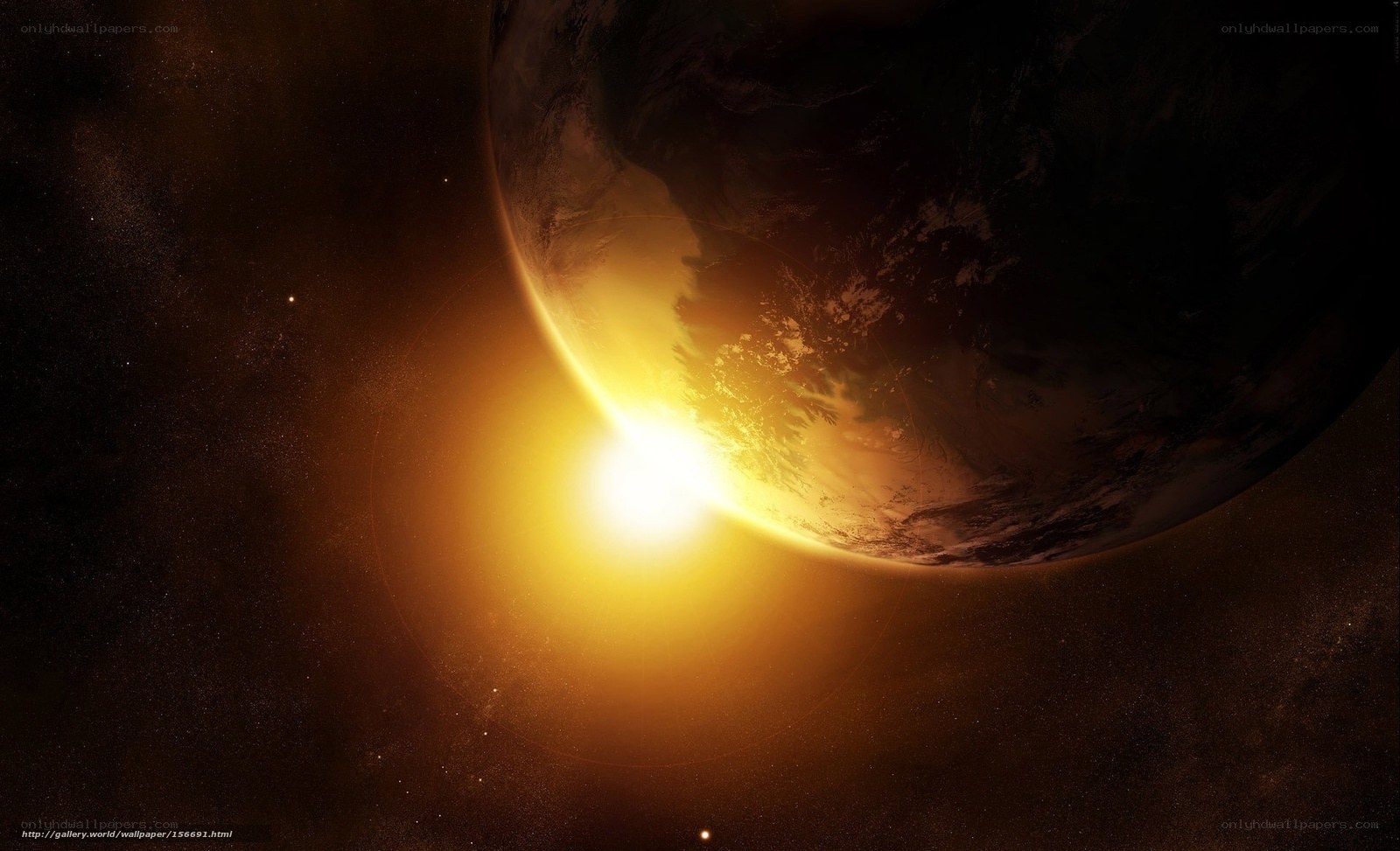 Earth from space at sunrise