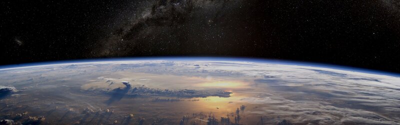 Earth from space at sunrise